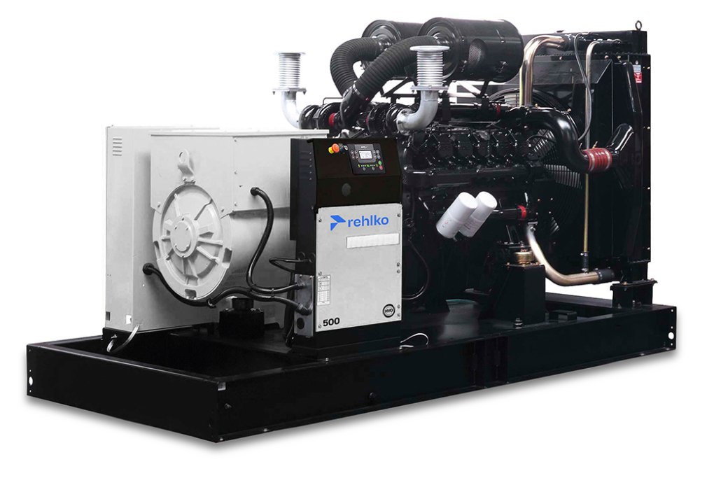 Planta eléctrica Rehlko 500 KW, modelo D500U. Potente, confiable y eficiente. Ideal para respaldo de energía industrial o comercial. Disponible en Jenergy Solutions México.